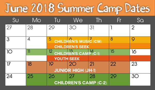 June calendar 2018